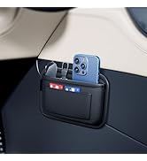 Tumecos Car Storage Bag Leather Small Debris Organizer Hanging Cell Phone Mobile Paste Type Bag f...