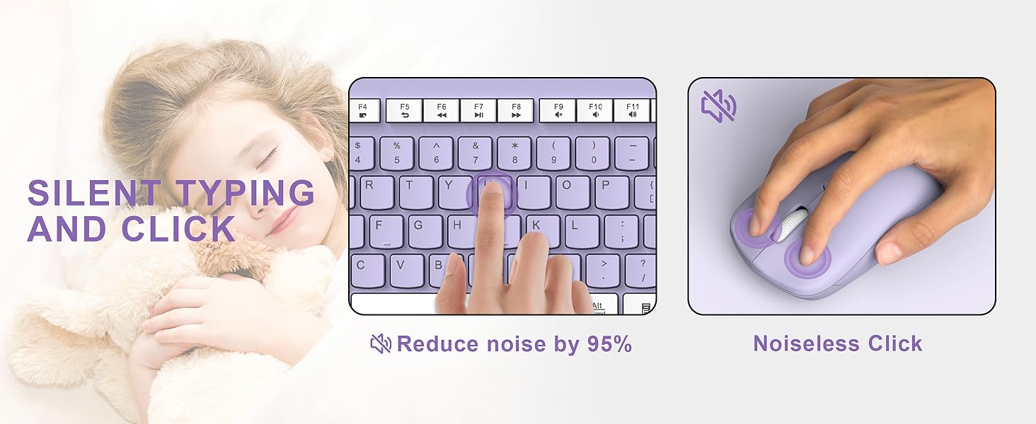 wireless keyboard and mouse combo purple 2