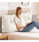 IASEAHK Headboard Pillow Queen, Triangle Pillows for Headboard, Head Board Backrest Wedge Pillow ...