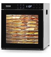 VEVOR Food Dehydrator, 10 Stainless Steel Trays Dehydrators Machine, 1000W Food Dryer with Adjust...