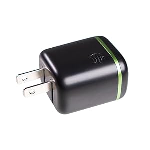 AT&T single port 30W power adapter, black with a green stripe