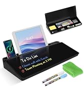 Desktop Glass Whiteboard with Storage, Desk Dry Erase White Board Black | Computer Keyboard Stand...