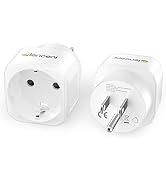 2 Pack Europe to US Plug Adapter, LENCENT European to USA Adapter, American Outlet Plug Adapter, ...