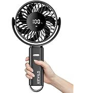 KinYiLO Ultra Large Handheld Fan, 6 inch Strong Airflow Hand Fan [30H Max Cooling Time], 6000mAh ...
