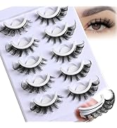 FARRED Self Adhesive Eyelashes Fox Lashes Strips No Glue Needed Wispy False Glueless Lash Pack 5 ...