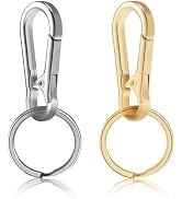 2pcs Metal Keychain Rings, Sturdy Key Chain Ring Carabiner Clip, Key Holder Organizer for Purse C...