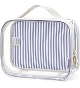 Narwey TSA Approved Clear Toiletry Bag for Travel, Waterproof PVC Clear Makeup Bags, Portable Com...