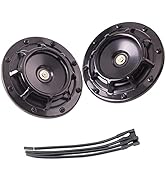 Electric Car Horn, 12V Super Loud High Tone/Low Tone Metal Twin Horn Kit with Protective Grill, 2...