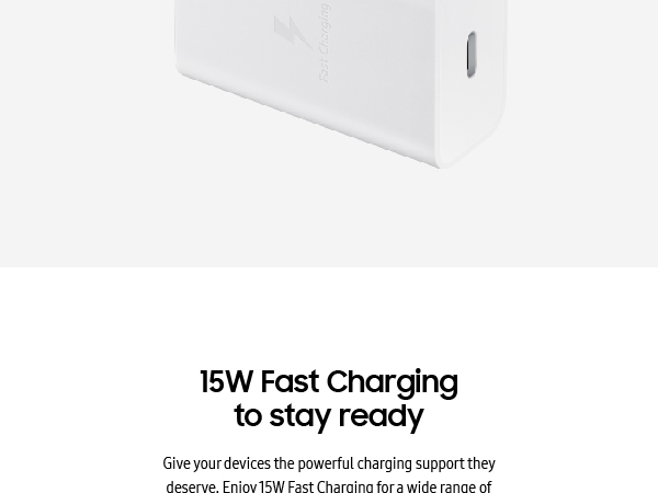 Samsung 15W Power Adapter With USB Cable White