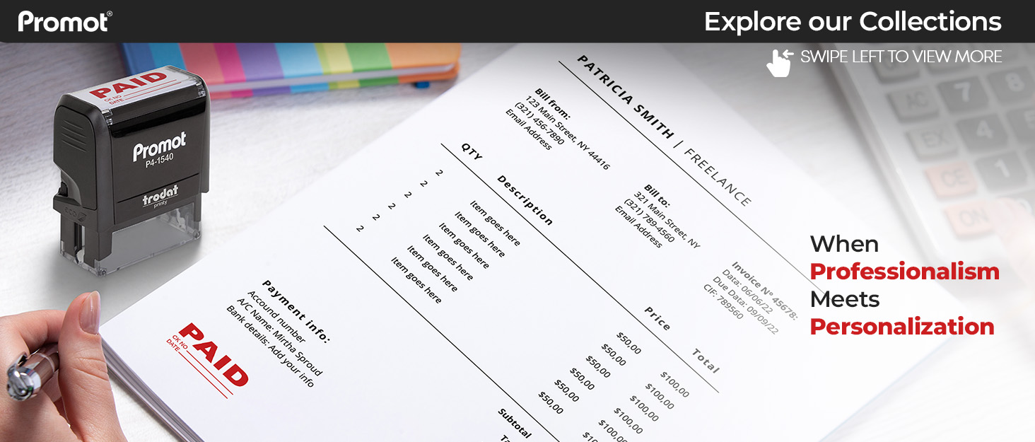office self inking stamp custom personalized business company rubber automatic