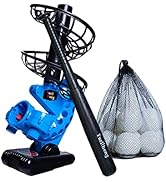 Furlihong 380BH Baseball Pitching Machine, Battery Powered, Angle Adjustable, Comes with Bat and ...