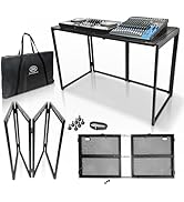 AxcessAbles Portable DJ Table | Mobile Mixing Console Workstation w/Large 54" W x 27" D Workspace...