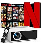 PANSEBA Netflix Officially Licensed Smart Projector with 5G WiFi and Bluetooth, 4K Outdoor Projec...
