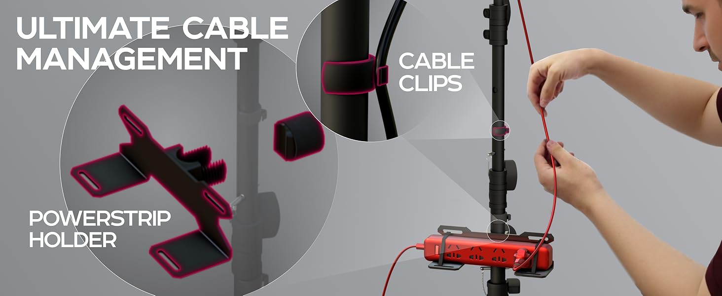 Ultimate cable management, cable clips, powerstrip holder