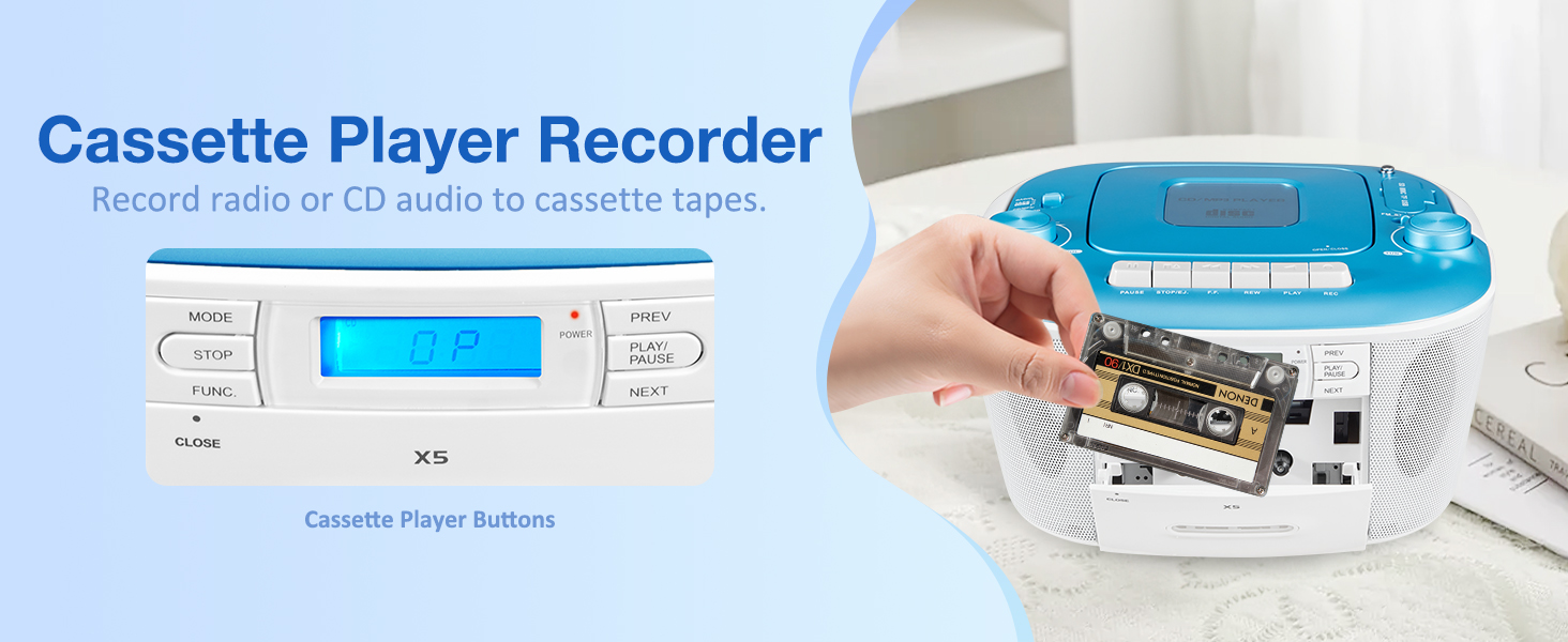 cd tape cassette player recorder cd record player radio