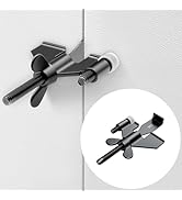 Black Portable Door Lock Home Security Door Locker Travel Lockdown Locks for Additional Safety an...