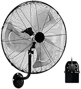 ARLIME 20 Inch Wall Mount Fan, Max. 3500 CFM Efficient Industrial Wall Ventilator w/ 3-Speed Opti...