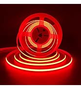 HAMRVL COB LED Strip Lights Red,DC12V 16.4ft/5M 320leds/M CRI90 Bright Flexible LED Tape 8mm, for...