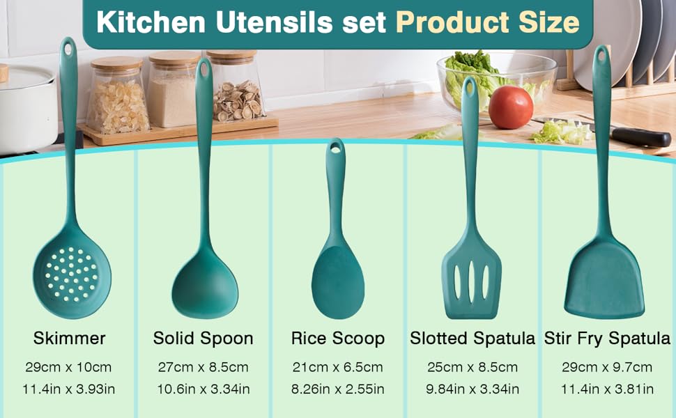 Silicone Kitchen Cooking Utensil Set