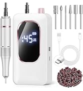 Professional Electric Nail Drill 45000RPM, Portable Nail File for Acrylic Gel Nails, Cordless Rec...
