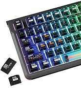 JMTCtech Black Clear keycaps,Transparent keycaps 60 75 100 Percent,Crystal Ceramic Custom Key Cap...