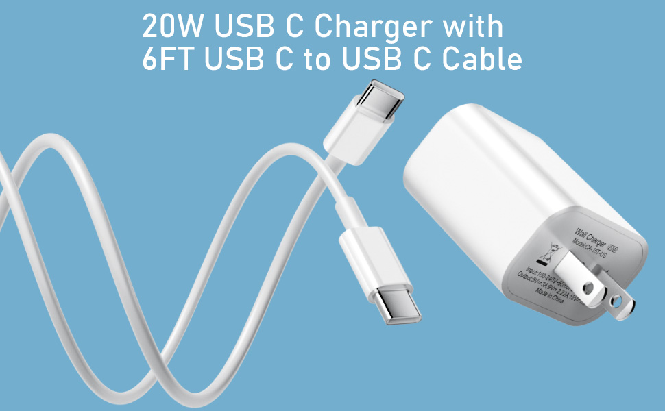 20w usb c charger with 6ft usb c cable