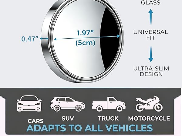 2 pcs Blind Spot Mirrors silver