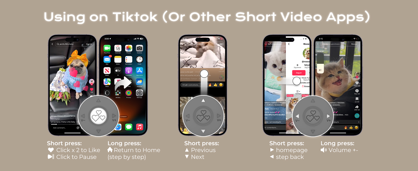 xihama B5 Tiktok Scrolling Remote Control with Wireless Earbuds