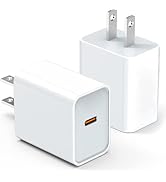 2-Pack USB C Charger for iPhone Charger Block, 20W Durable C-Port PD3.0 Power Adapter, Power Adap...