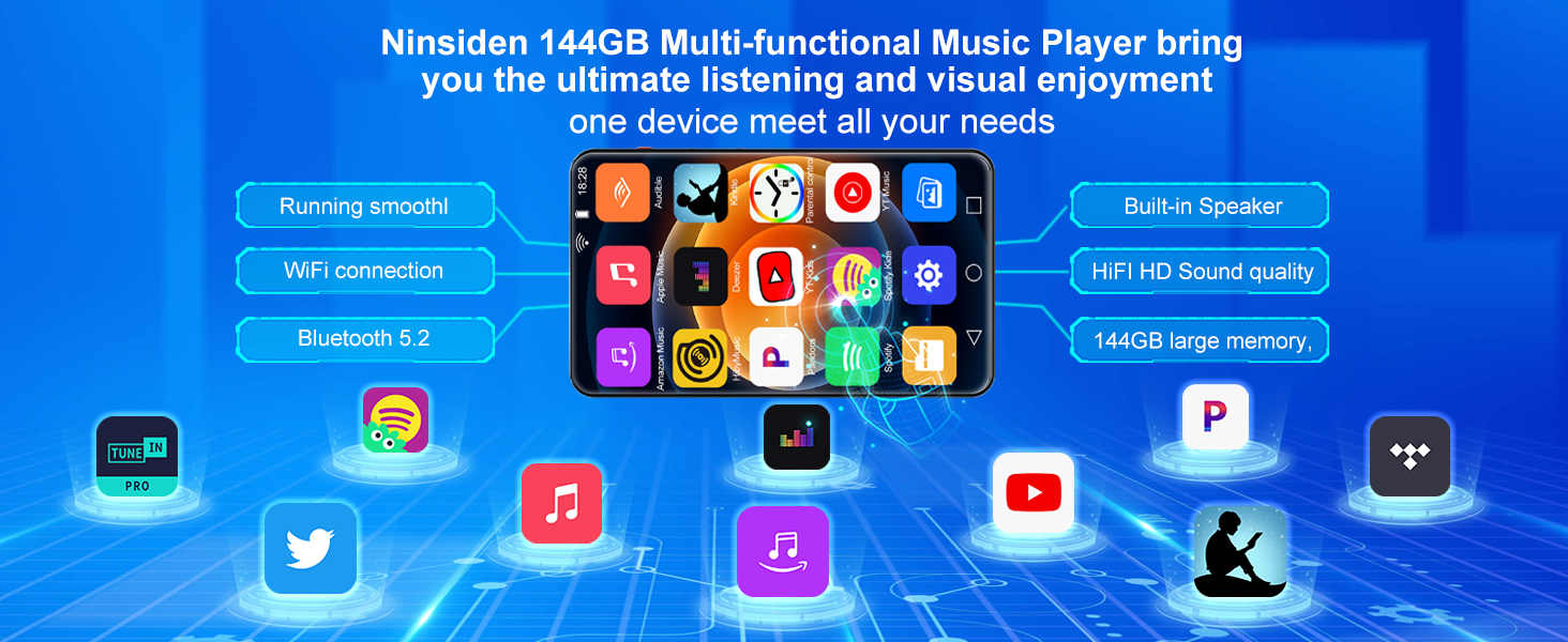 144GB mp3 player with spotify