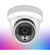 Inwerang 8MP 4K PoE IP Security Dome Camera Outdoor, Full Color Turret IP Camera with Smart Dual ...
