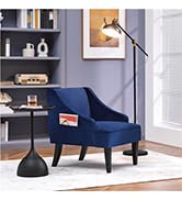 Yaheetech Modern Accent Chair, Velvet Club Chair with Pocket and Wood Frame Comfy Barrel Chair fo...