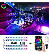 YM E-Brightt RGB LED Strip Lights for Car App Control with Remote Led Lights car Interior with Ch...