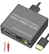 VPFET 4K60Hz HDMI Audio Extractor Splitter Converter to Optical and 3.5mm and AUX Adapter Support...