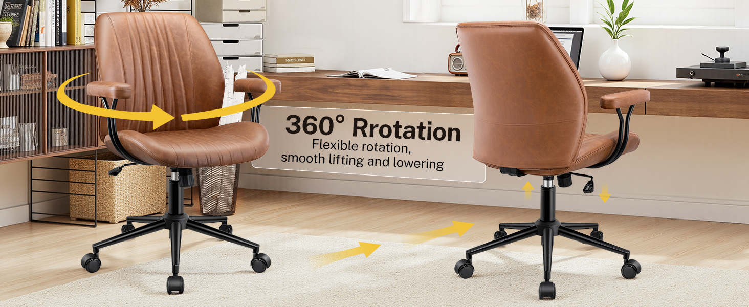 Home Office Desk Chairs with Removable Armrests, Adjustable Height Rocking
