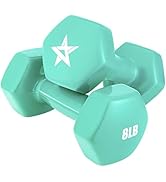 Yes4All Vinyl Hexagon Dumbbell - Dumbbells Set of 2 Hand Weights for Home Gym &amp; Strength Training...