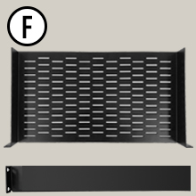 AxcessAbles RKSHLFVT1US Universal Vented 1U Rack Tray, 10" deep (No Lip), for 19" Rack Cabinet