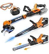 3-IN-1 Kids Garden Tools with Lights and Sounds, Weed Wacker Toy, Leaf Blower Toy, and Hedge Trim...