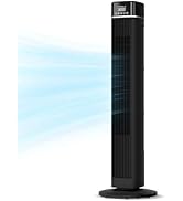Abolee Tower Fan for Bedroom, 90° Oscillating Bladeless Standing Fan with Remote, 27ft/s High Vel...