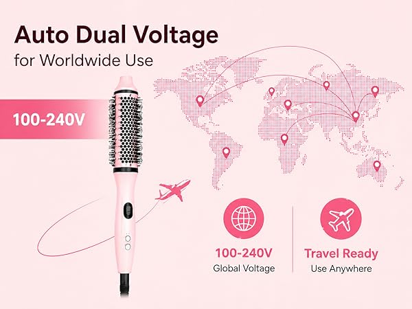 Dual Vlotage Travel Thermal Round Brush