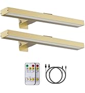 MIOBLUE 2Pack Picture Lights,16in Battery Operated Picture Lights for Paintings,Metal Rechargeabl...