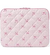 Cute Bow Puffy Laptop Sleeve 13 Inch Quilted Laptop Case Aesthetic Floral Computer Sleeve for Mac...