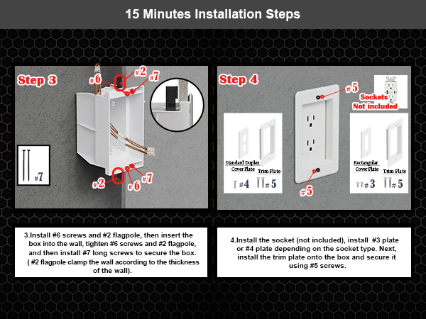  DVFR1W-1 Recessed Electrical/Outlet Box Wall Plate Kit
