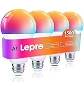 Lepro B3 AI Smart Light Bulbs - 1500LM 100W Equivalent A21 Bulb, WiFi &amp; Bluetooth RGBWW Color Cha...