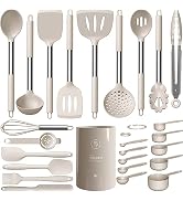 Large Silicone Cooking Utensils Set - Heat Resistant Kitchen Utensils,Turner Tongs,Spatula,Spoon,...