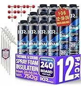 ixirpro Spray Foam Insulation Can (12 x 26.46 oz. / 750 g) Expanding Sealant, High Density Closed...