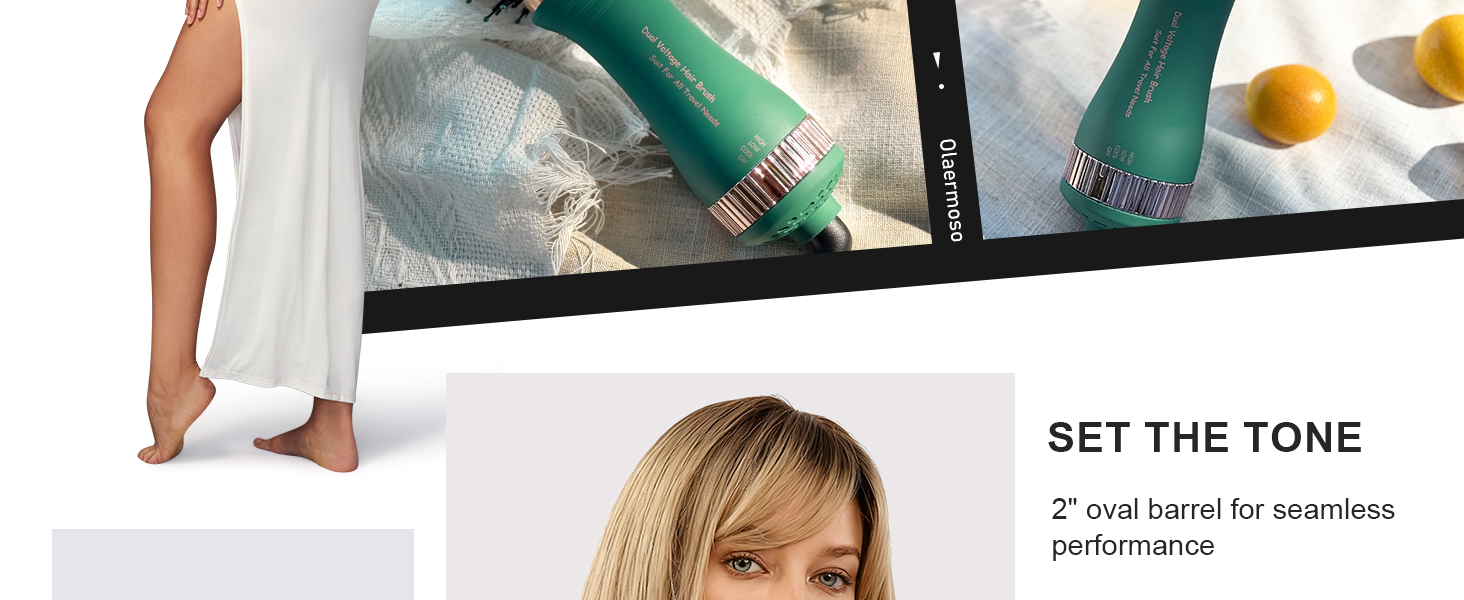 2 inch oval barrel travel dryer brush