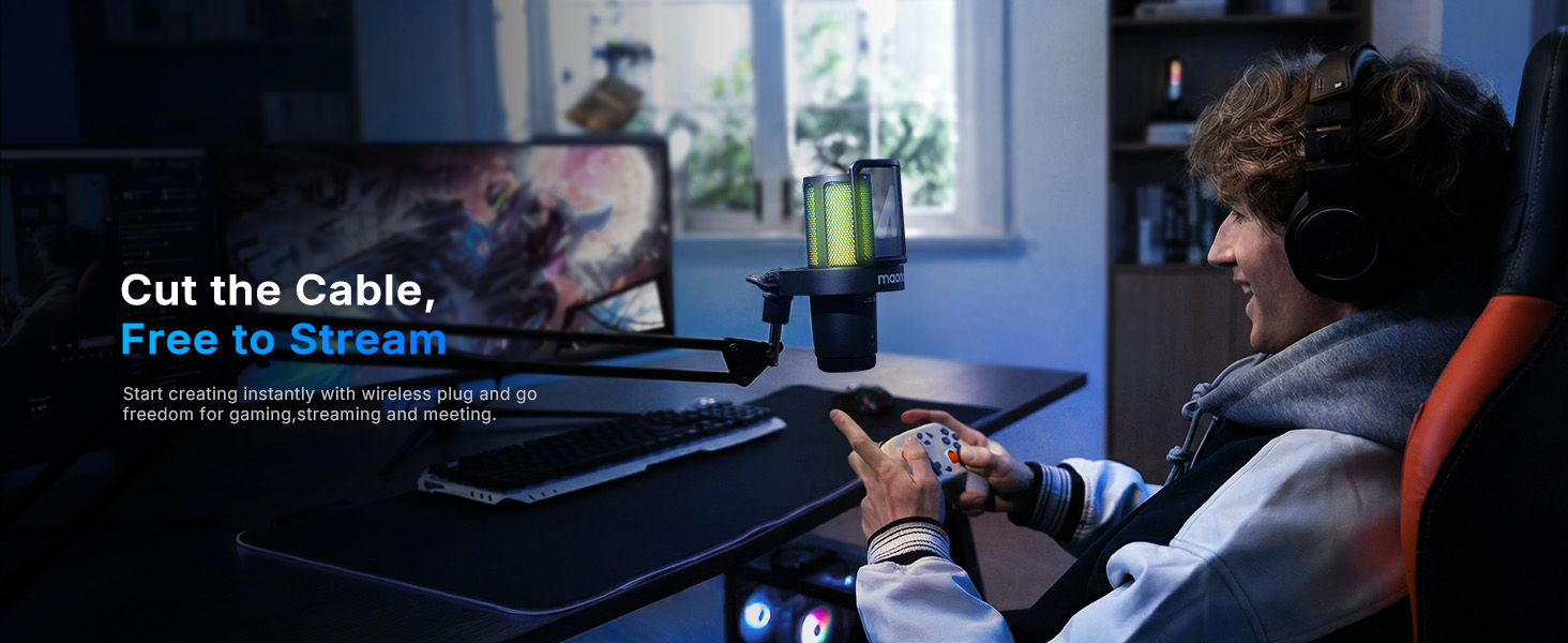 wireless gaming usb microphone for pc,rgb mic