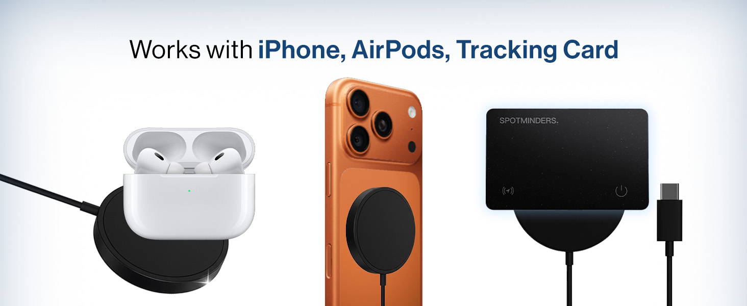 Works with iPhone, AirPods, Tracking Card