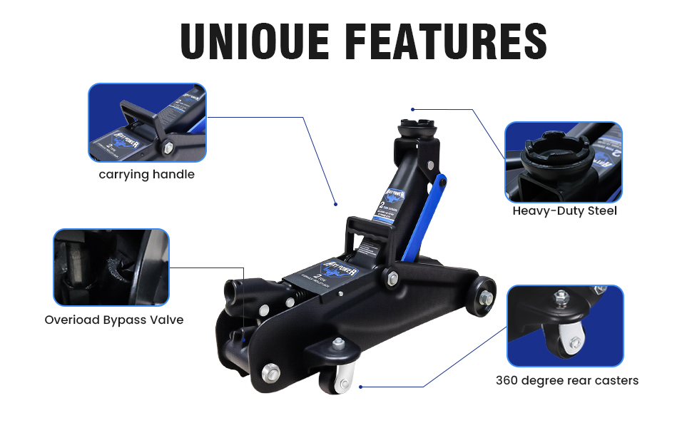 ANTPOWER 2 Ton Floor Jack,Made of Durable Carbon Steel with Wheels for Secure Lifting Floor Jack